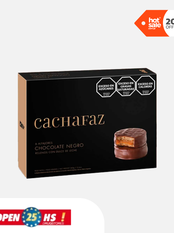 Alfajores Cachafaz - chocolate negro x6